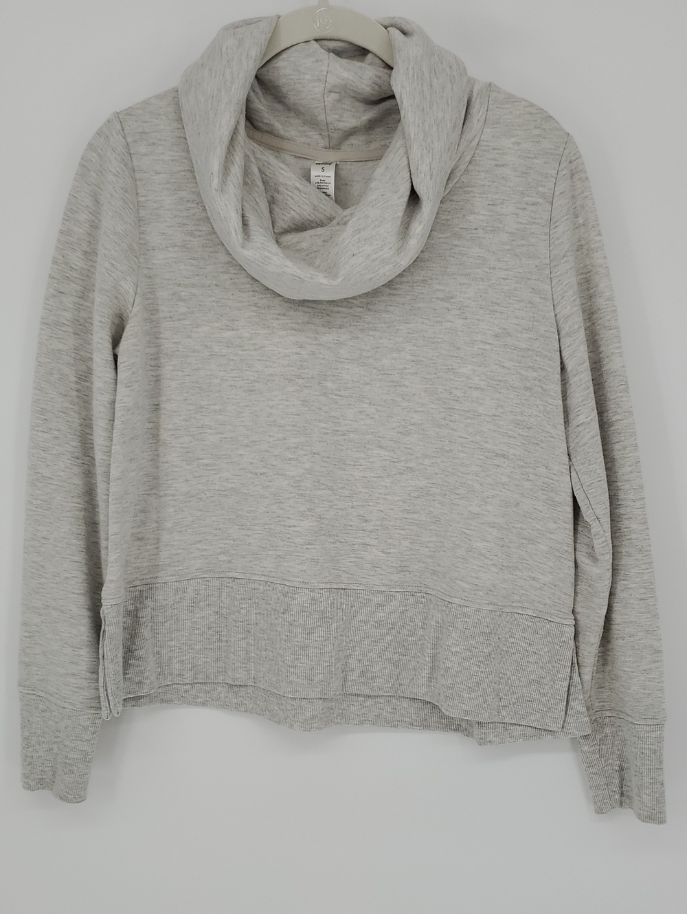 90 Degree By Reflex Light Gray Cowl Neck Sweatshirt